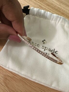 Kate Spade New York Rose Gold Plated Crystal Stackable Bangle Bracelet